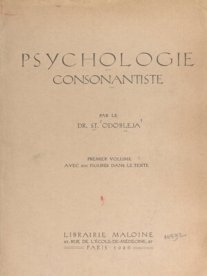 cover image of Psychologie consonantiste (1)